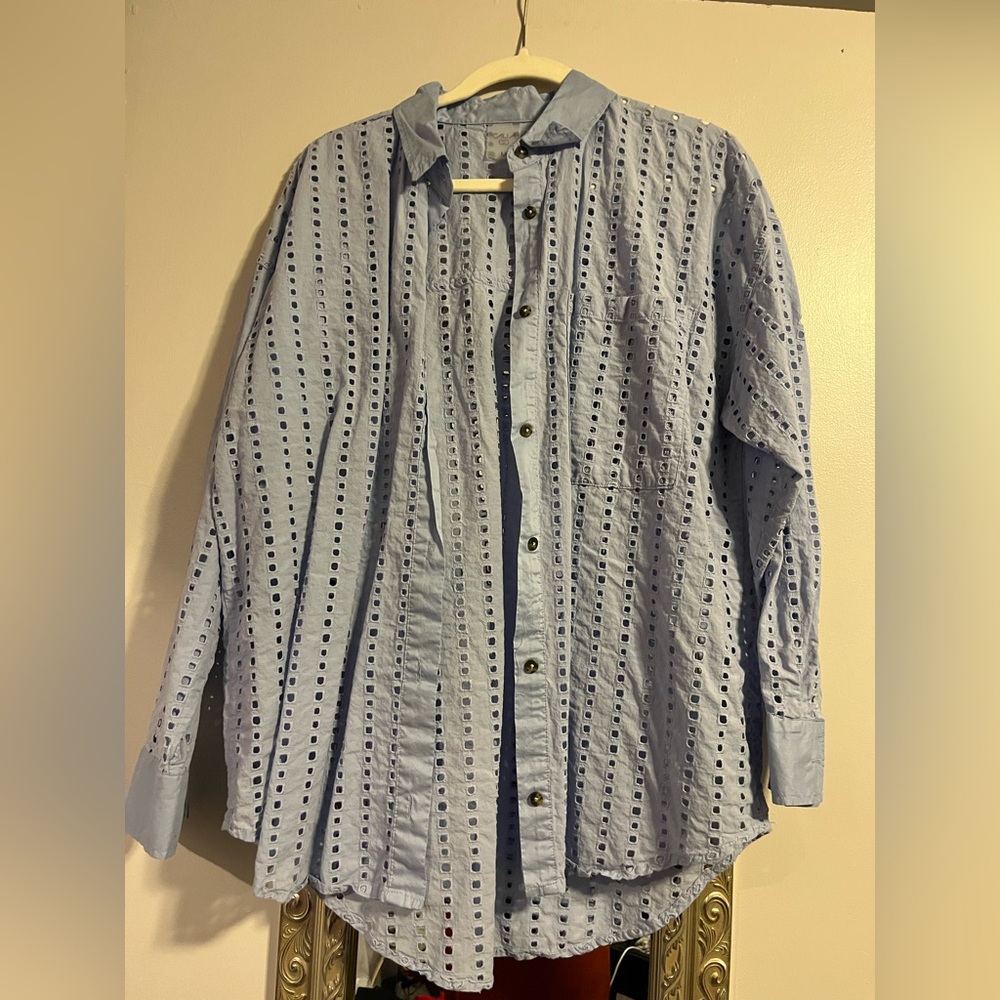 CALIA by Carrie Underwood Blue Eyelet Swim Coverup